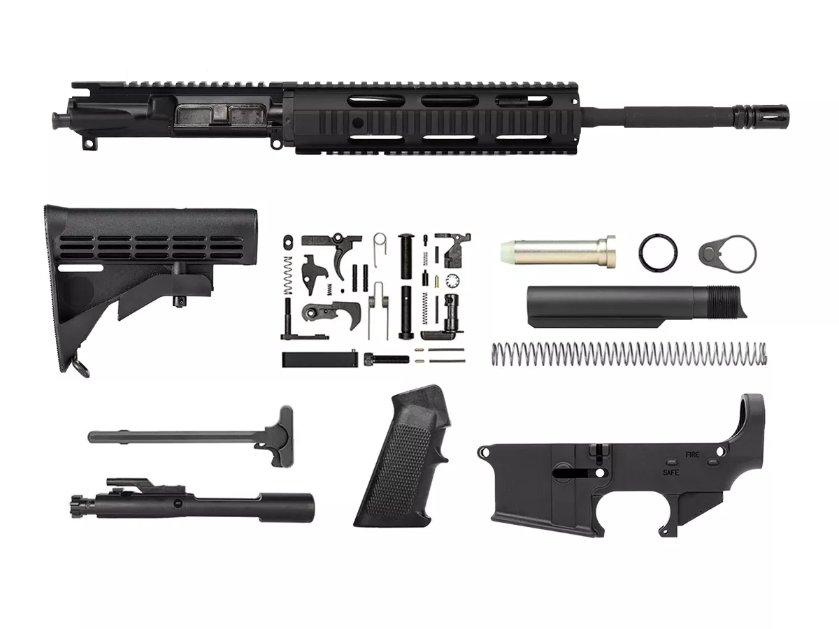 AR-15 Rifle Kit 10″ Quadrail 1 x 8 Upper Assembled WITH 80% Lower