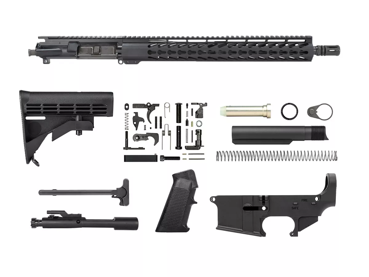 AR-15 Rifle Kit 15″ Ghost Keymod Upper Assembled WITH 80% Lower