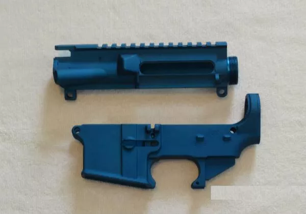 AR15 80% Lower and Complete Stripped Upper Blue Set