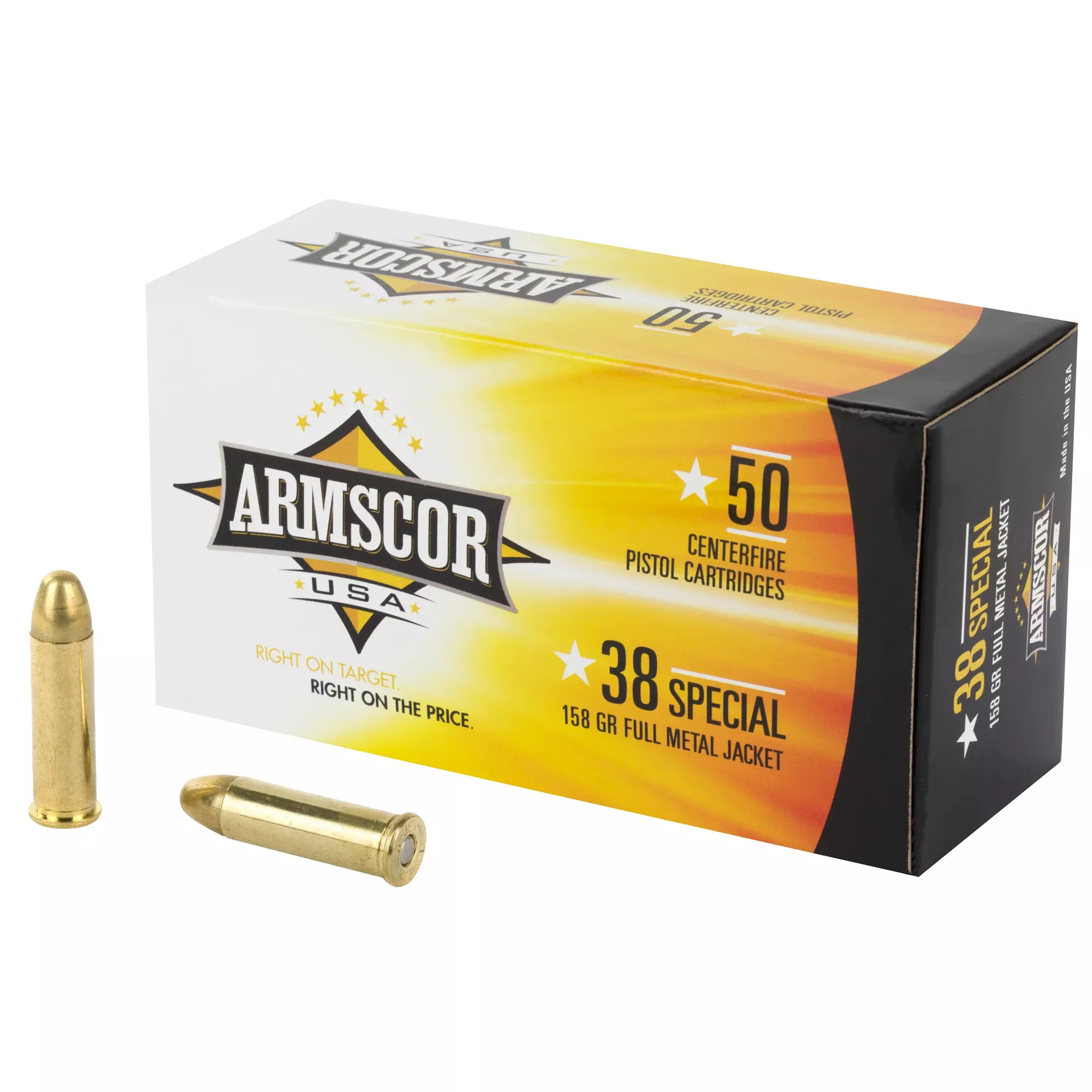 Armscor 38 Special 158gr FMJ Range Ammo – 50 Rounds