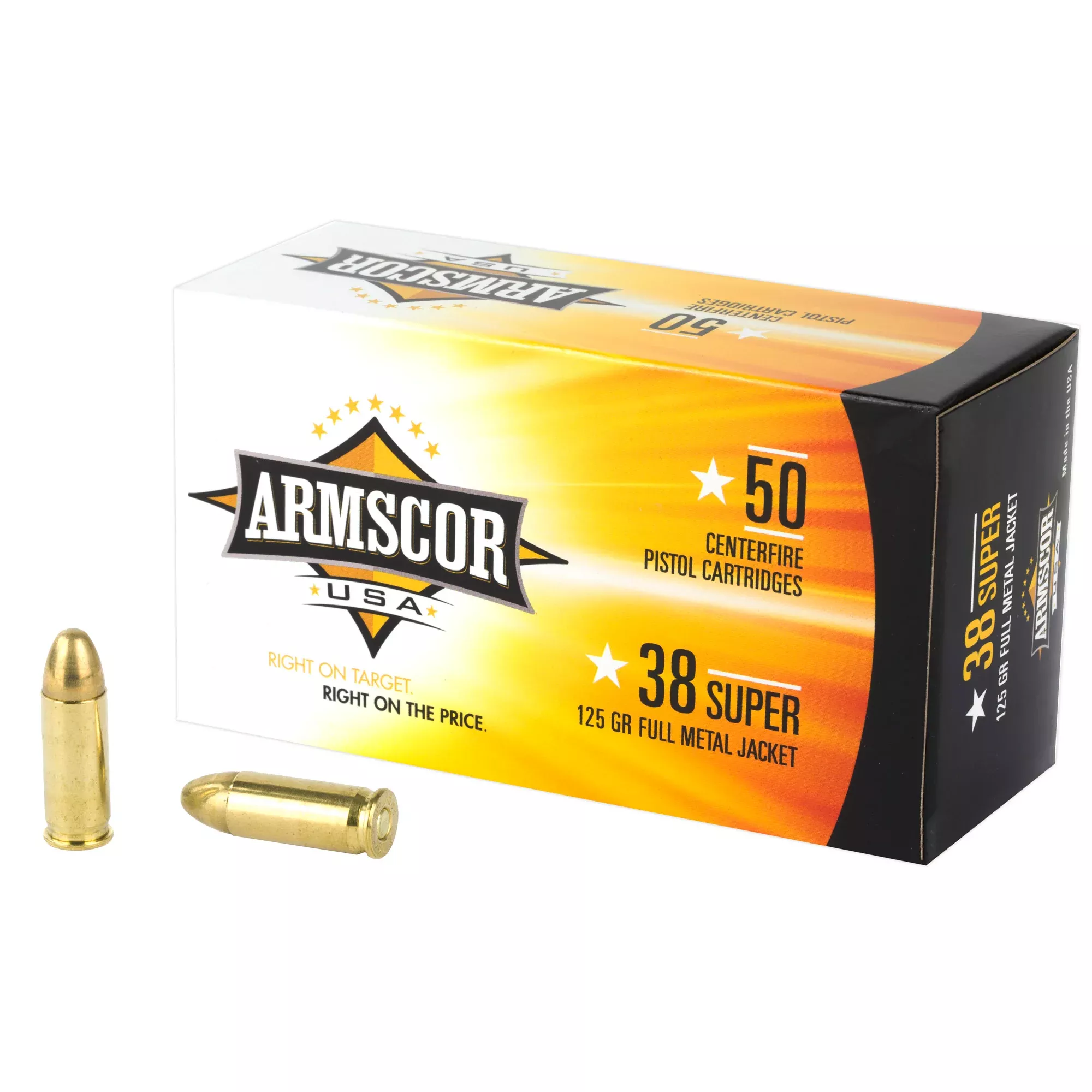 Armscor 38 Super 125gr FMJ Competition Ammo – 50 Rounds