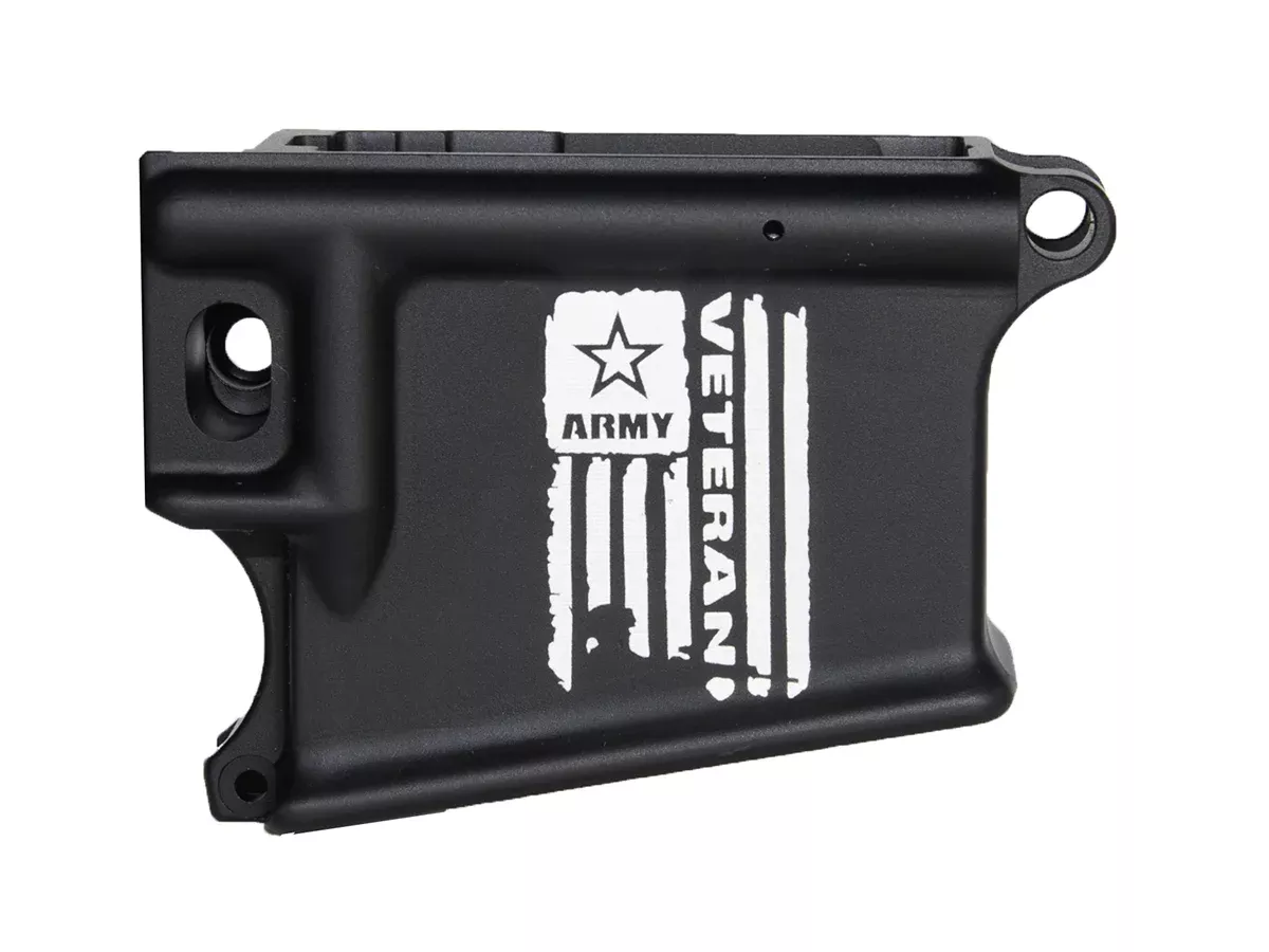 Army Veteran Flag 80% Lower Receiver | Laser Engraved AR-15