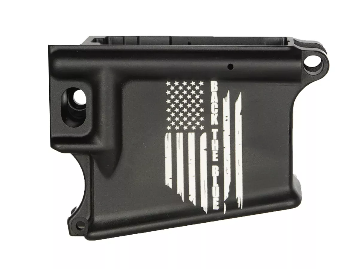 Back the Blue Flag 80% Lower Receiver | Laser Engraved AR-15