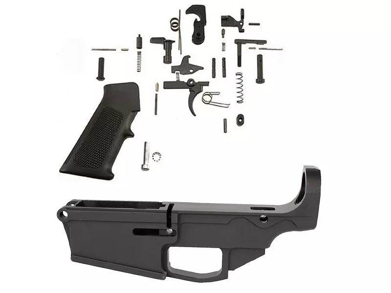 Black 80% DPMS AR-10/308 lower WITH Lower Parts Kit
