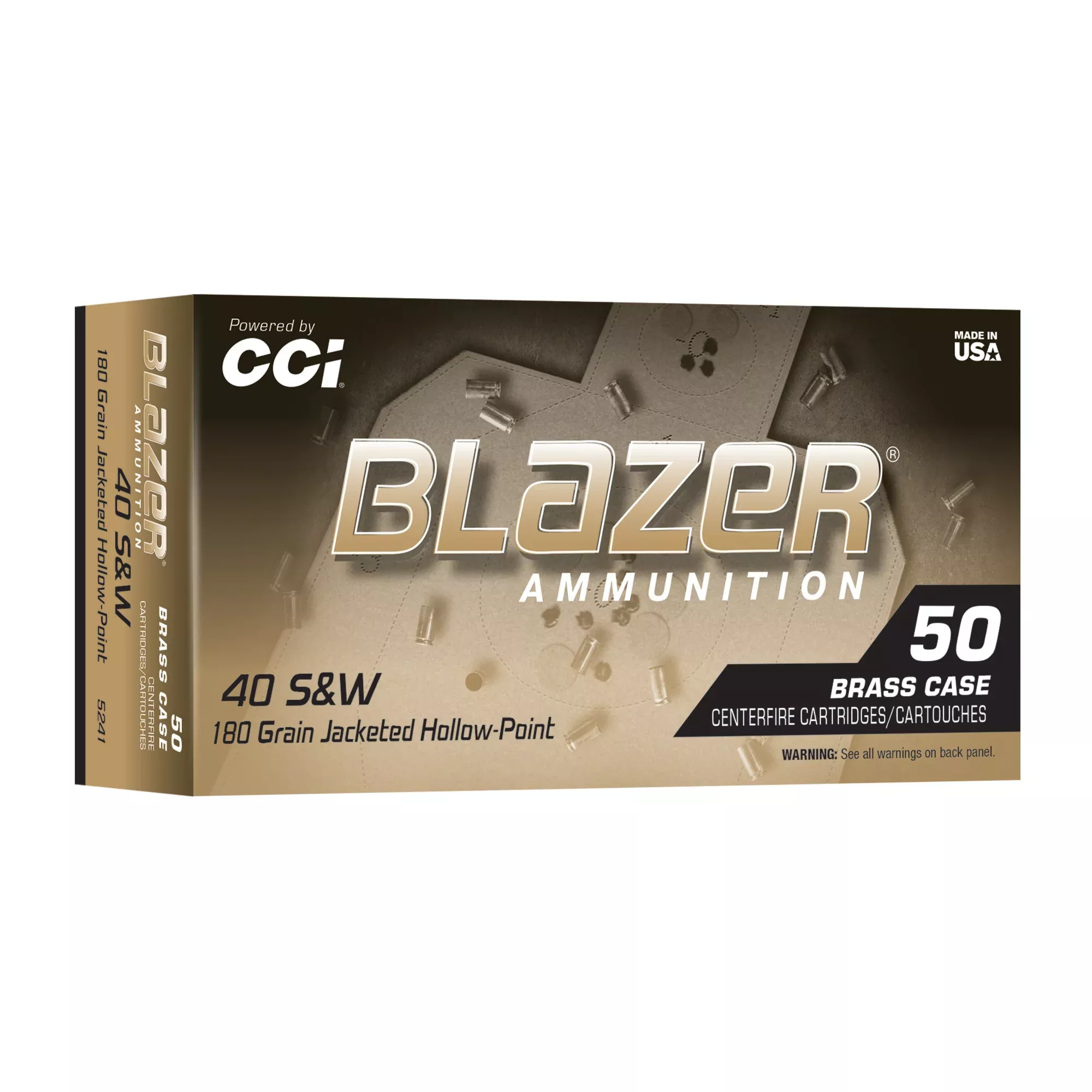 Blazer Brass 40 S&W 180gr JHP – 50 Rounds
