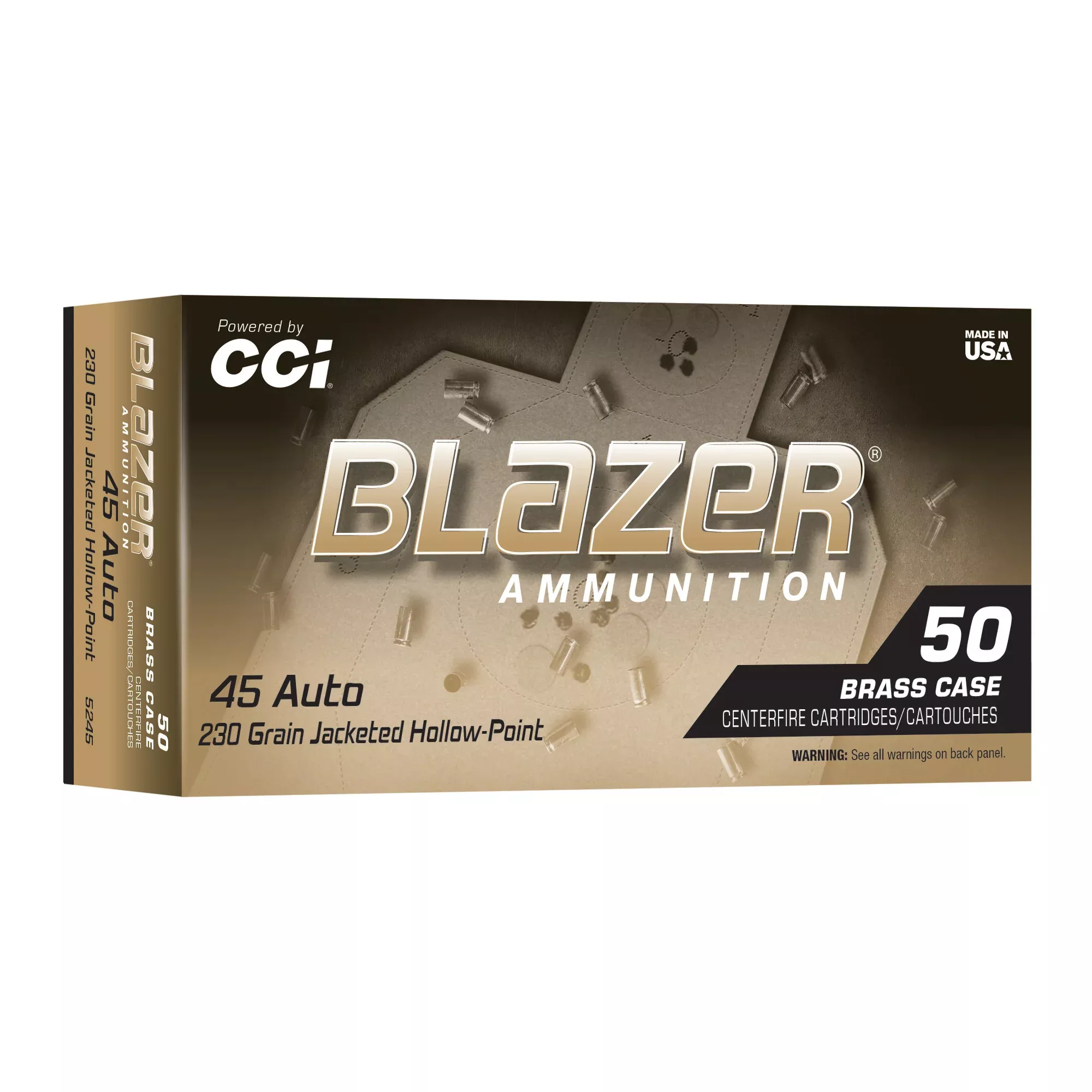 Blazer Brass .45 ACP 230gr JHP – 50 Rounds