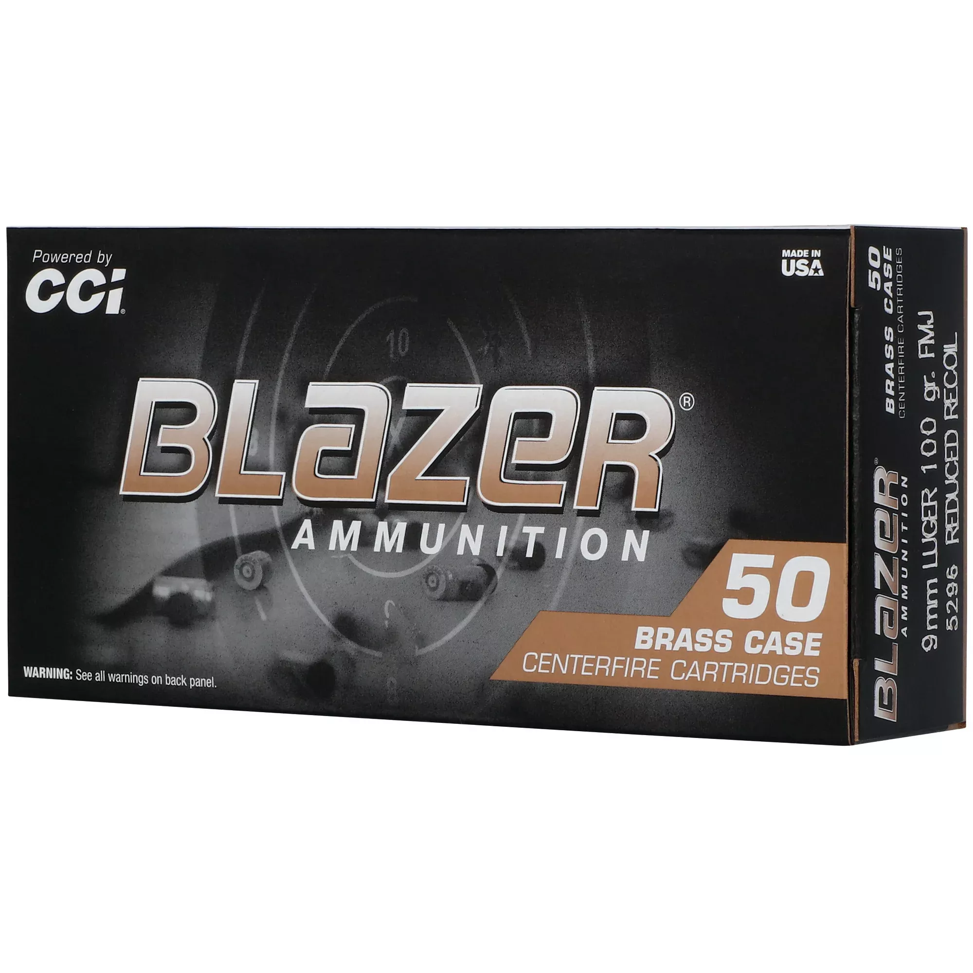 Blazer Brass 9mm 100gr FMJ – 50 or 1000 Rounds