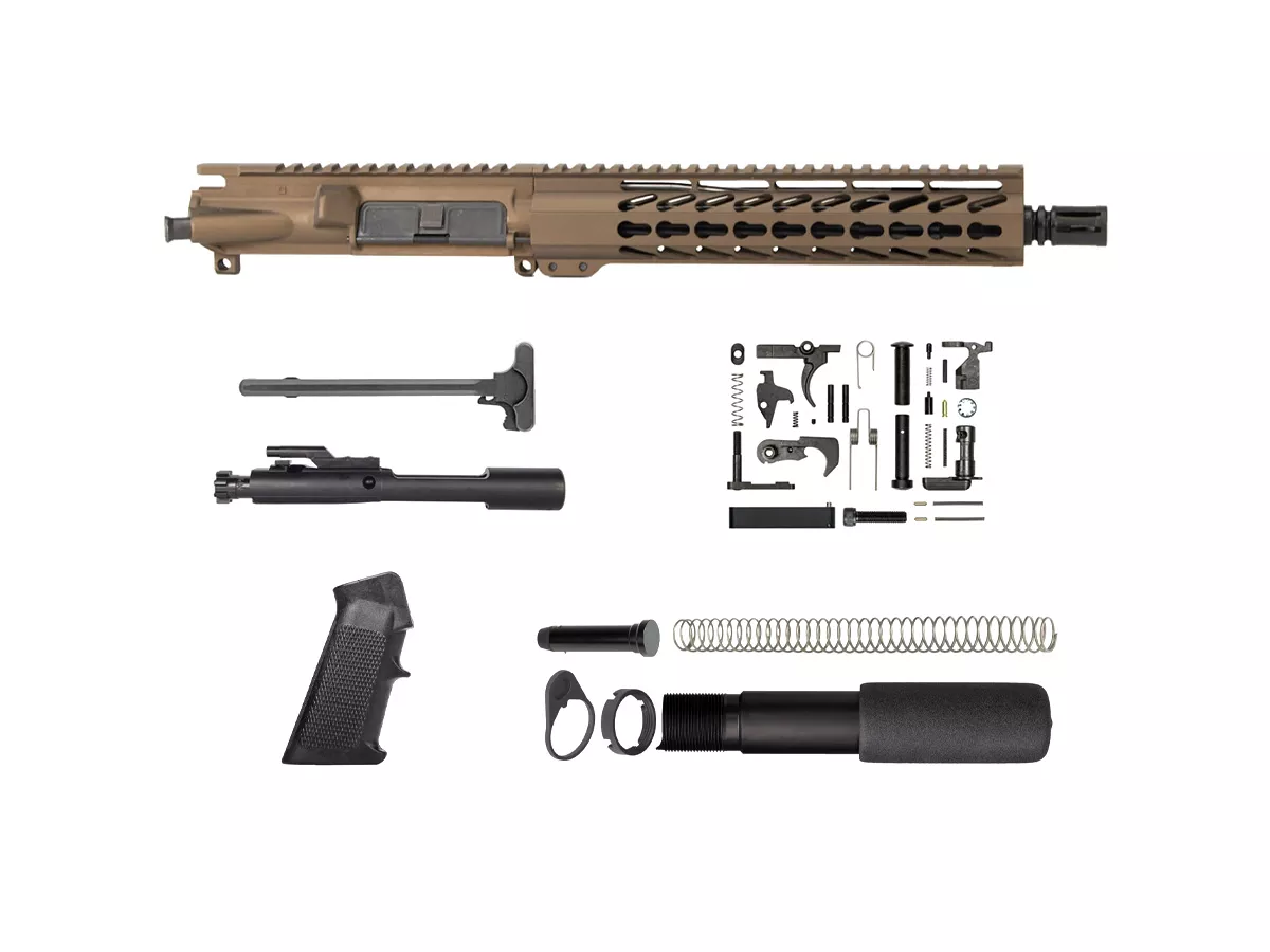 Burnt Bronze 10.5″ .300 Blackout Pistol Kit 10″ Keymod