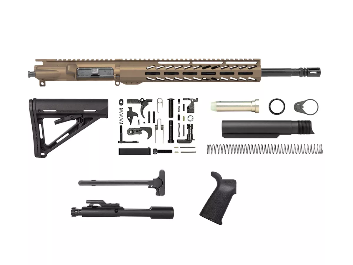 Burnt Bronze 16″ Rifle Kit 5.56 with 12″ House M-lok