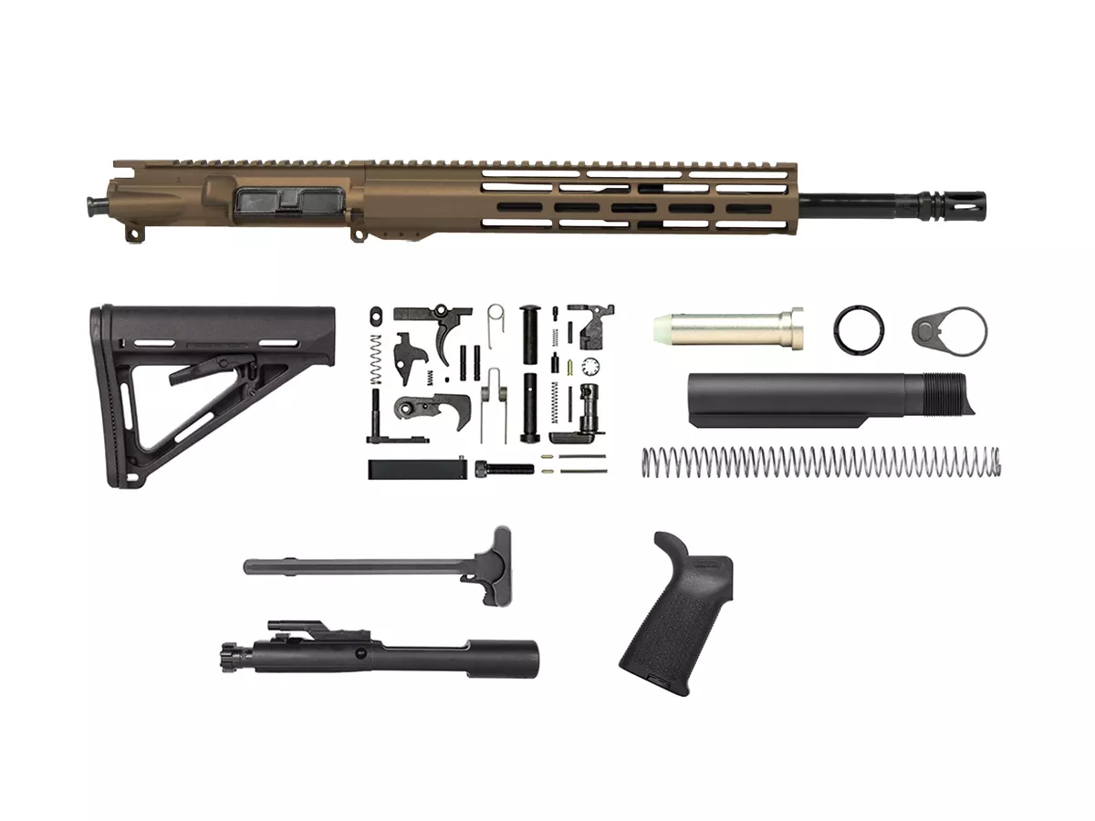 Burnt Bronze 16″ Rifle Kit 5.56 with 12″ Window M-lok