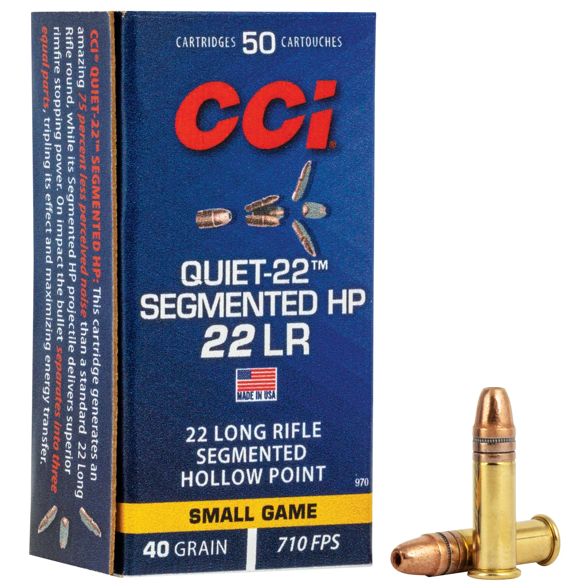 CCI Quiet Segmented .22LR 40gr HP – 50 Rounds