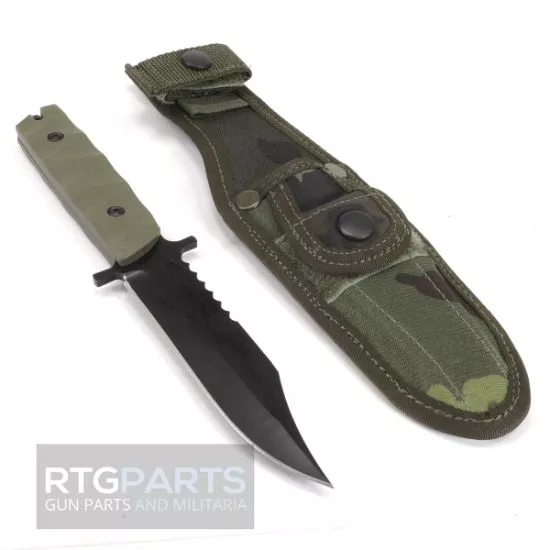 CZECH REPRO FIGHTING KNIFE W/ ORIGINAL CAMO SHEATH