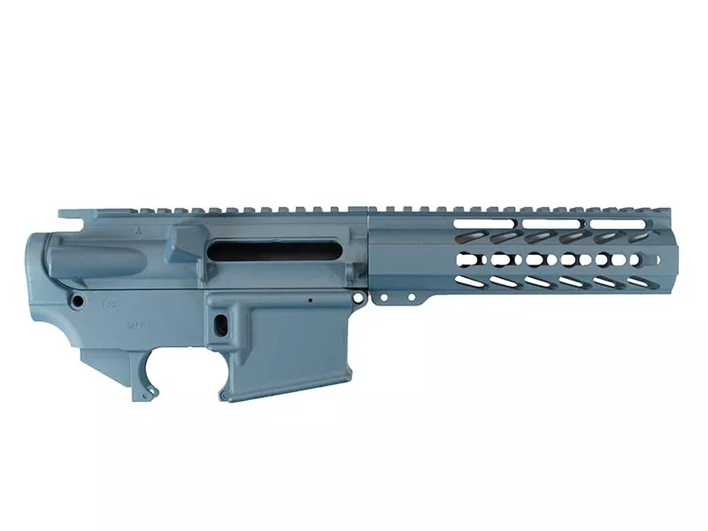 Daytona Tactical AR-15 Builder Set with 7″ Keymod Rail – Blue Titanium