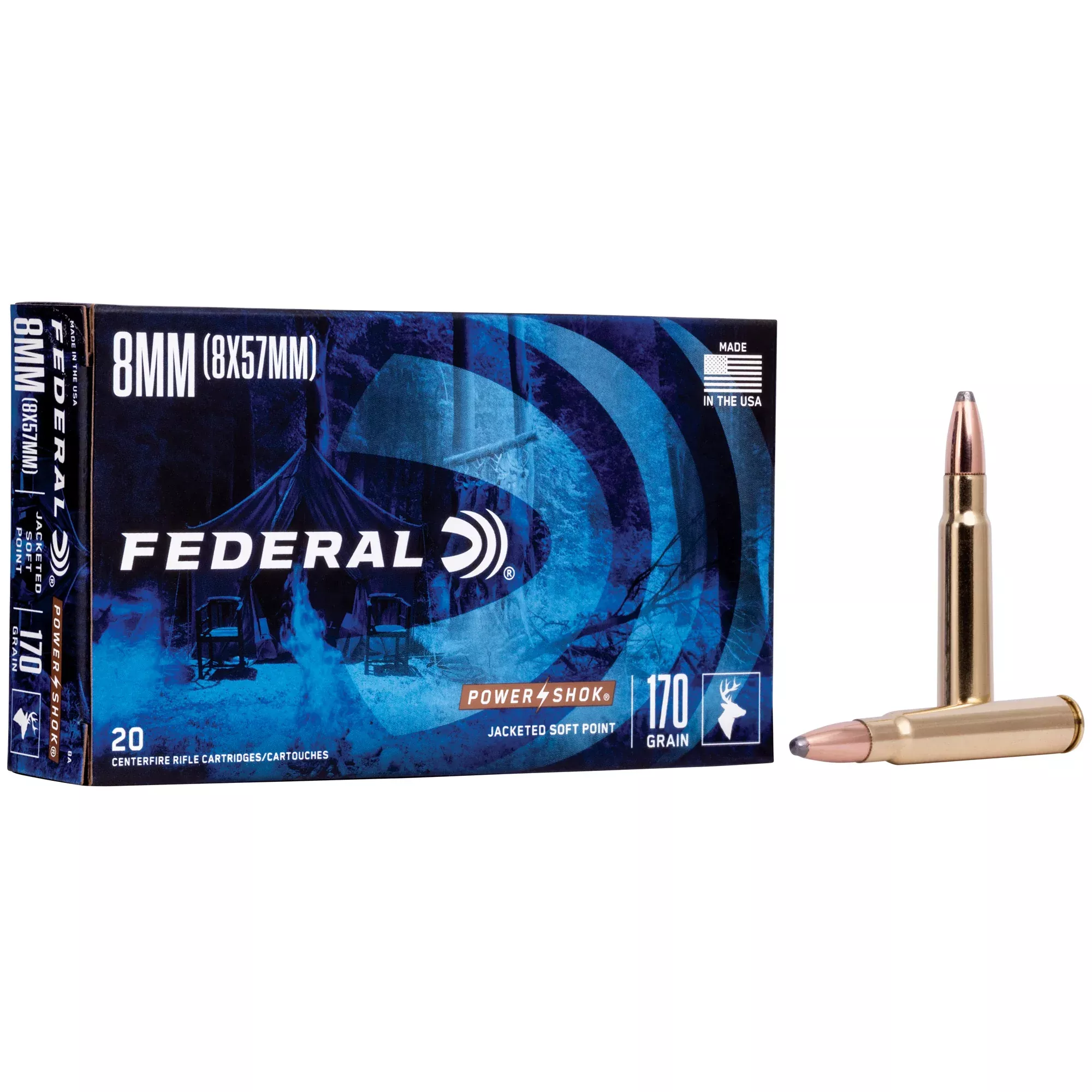 Federal Power-Shok 8mm Mauser 170gr Soft Point – 20 Rounds