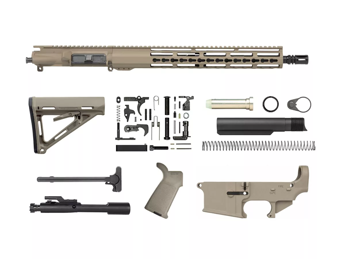 Flat Dark Earth 16″ Kit 5.56 15″ Riveted Keymod with Lower