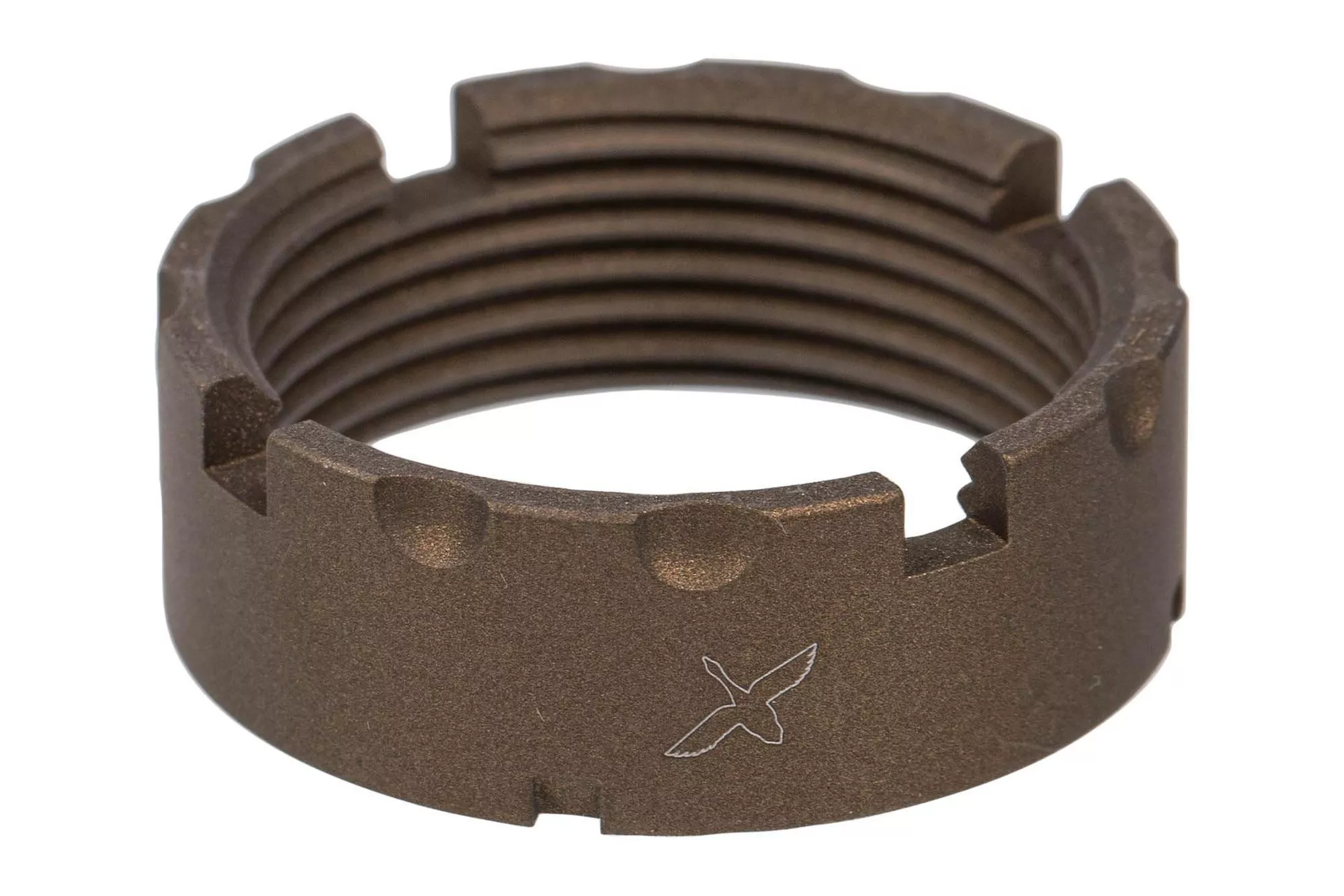 Forward Controls Design CN5F Billet Machined Castle Nut for A5 Length Receiver Extensions OD Green