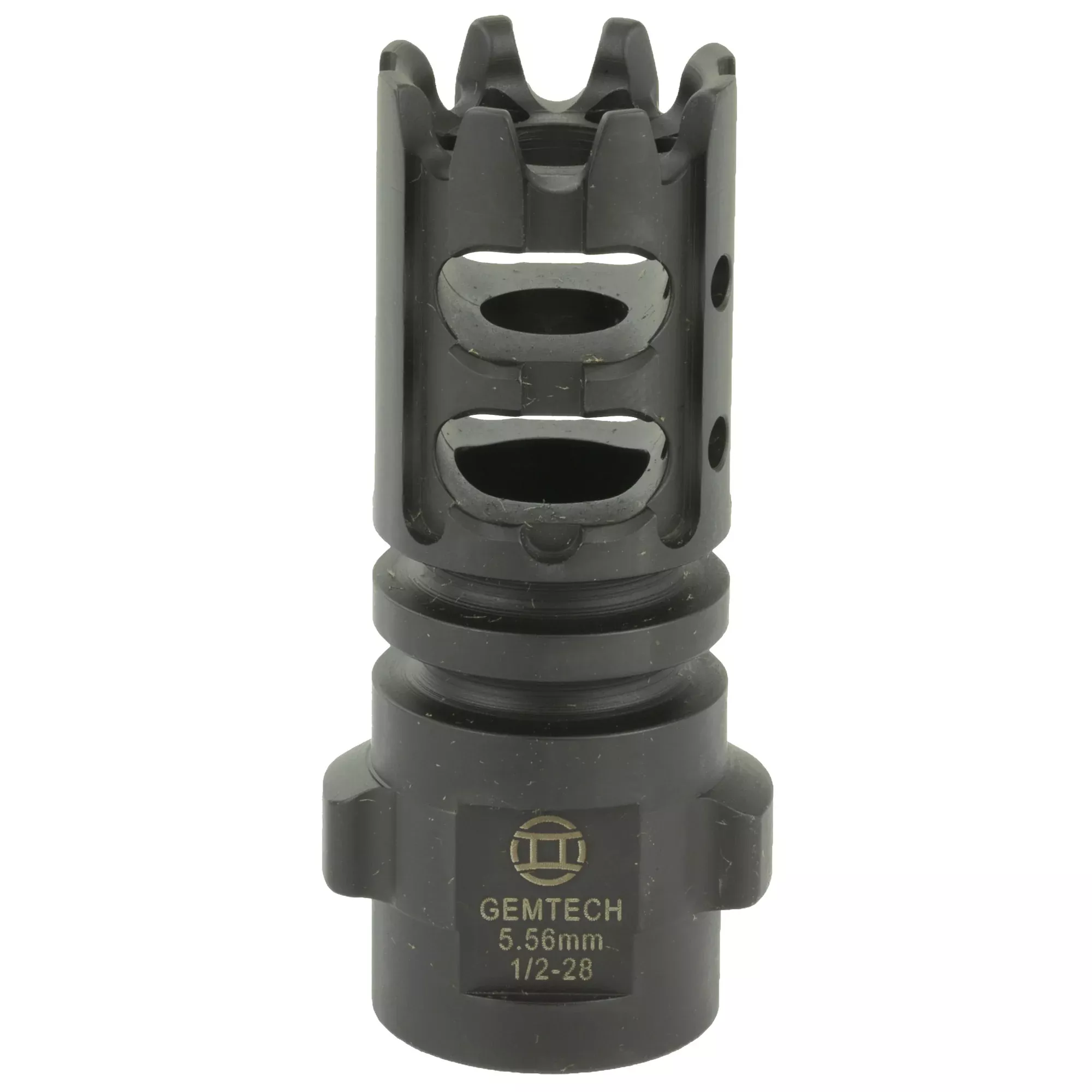 Gemtech QUICKMOUNT Carbon Cutting Muzzle Brake, 5.56 NATO, 1/2X28, Black