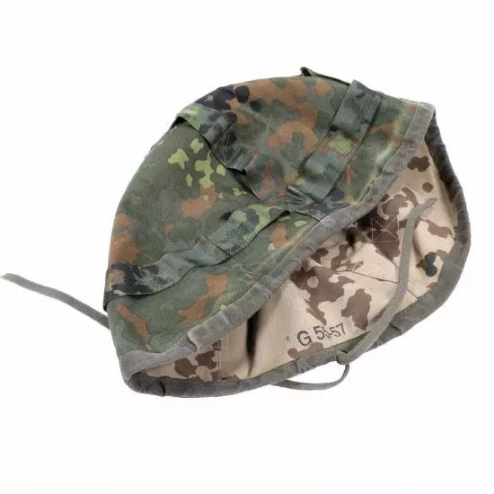 GERMAN REVERSIBLE HELMET COVER, DESERT & FOREST CAMO