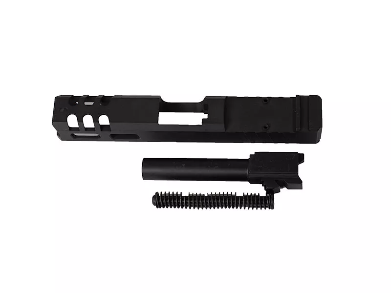 Glock 19 Compatible Gen 3 Complete Skeletonized Slide Black WITH Barrel