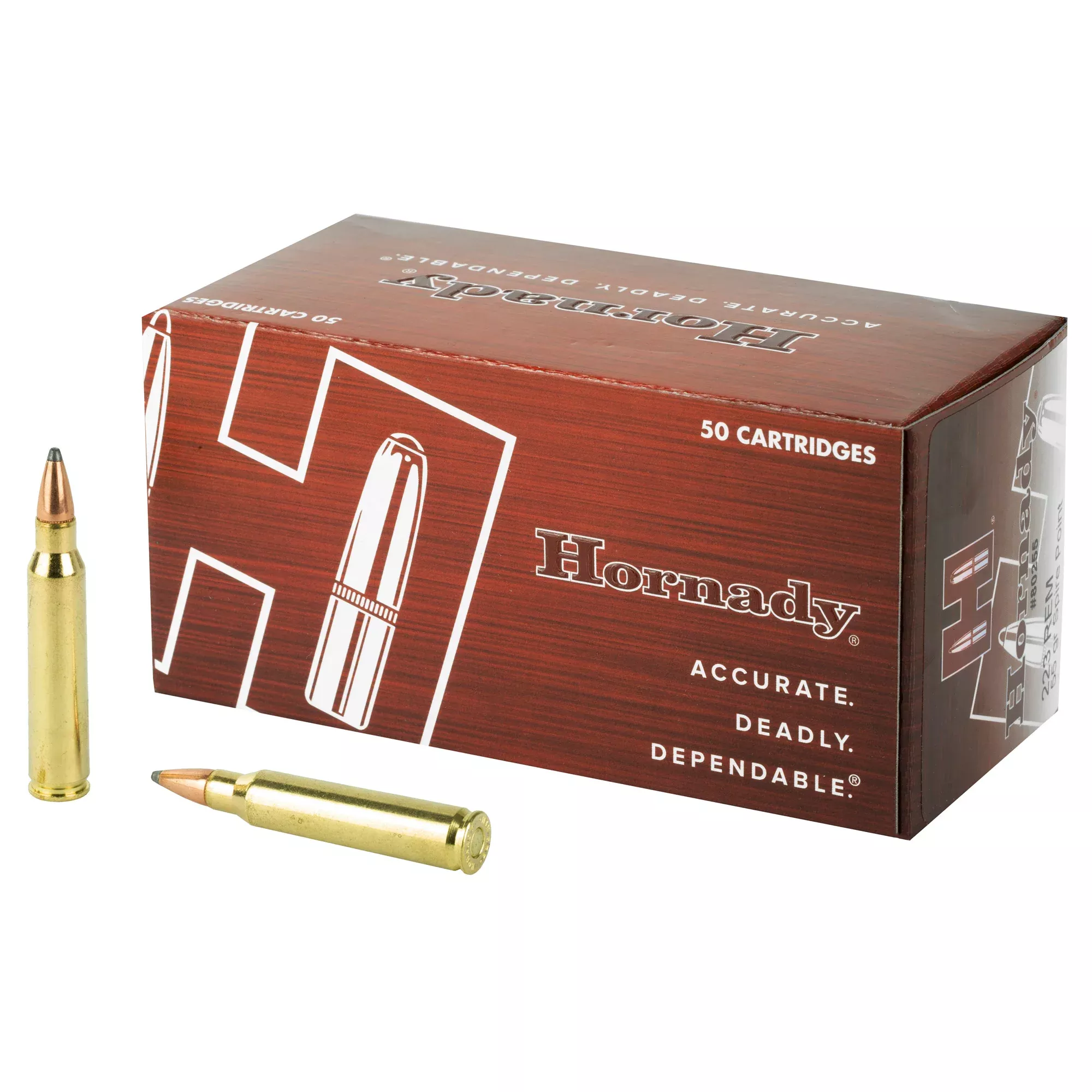 Hornady 223 Rem 55gr Soft Point Custom – 50 Rounds
