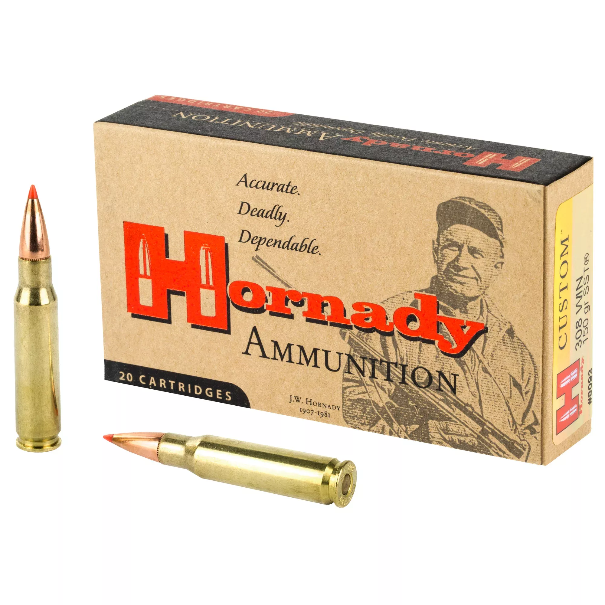 Hornady 308 Winchester 150gr SST Custom – 20 Rounds