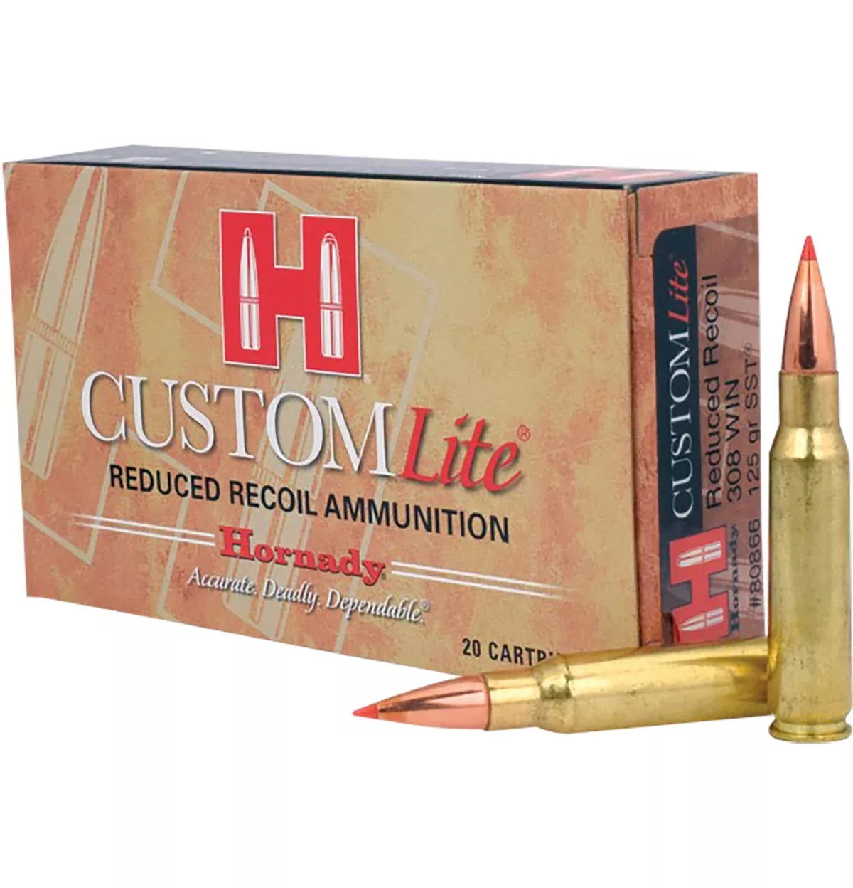 Hornady 80866 Custom Lite308Win 125gr Super Shock Tip 20 Per Box/10 Case