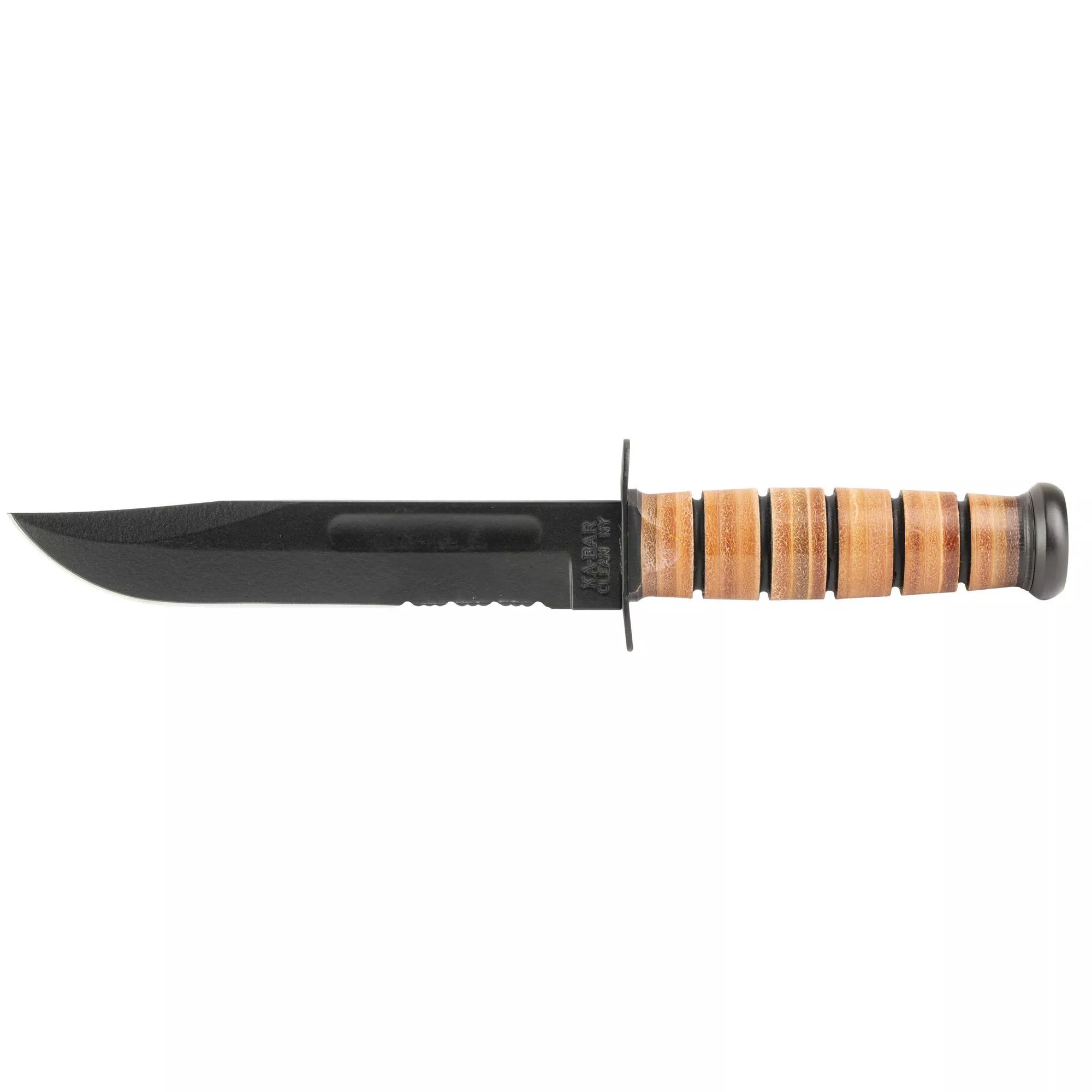 KA-BAR US Army Fixed Knife Black Blade 7" Brown Handle
