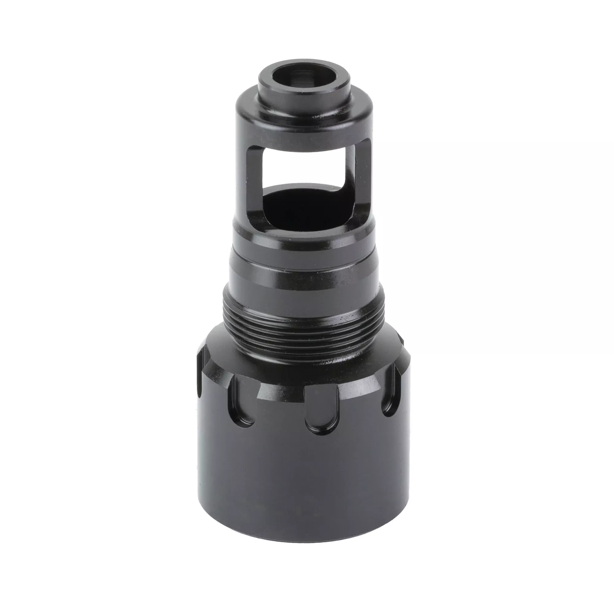 KAK Industry Plan B AK74 Muzzle Device, M26X1.5 LH, 7.62x39MM, Nitride, Black