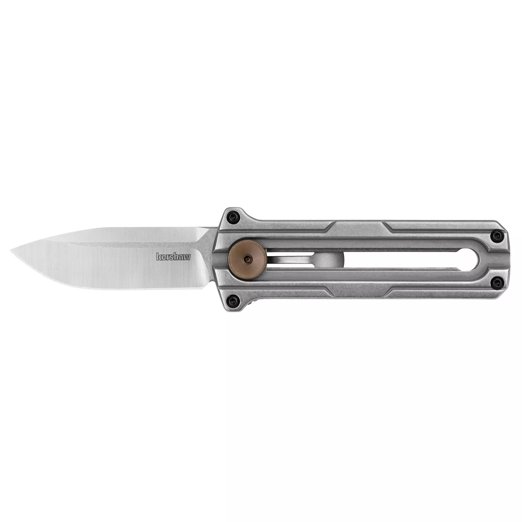 Kershaw Cybernet Folding Knife Silver Blade 2.4" Silver Handle