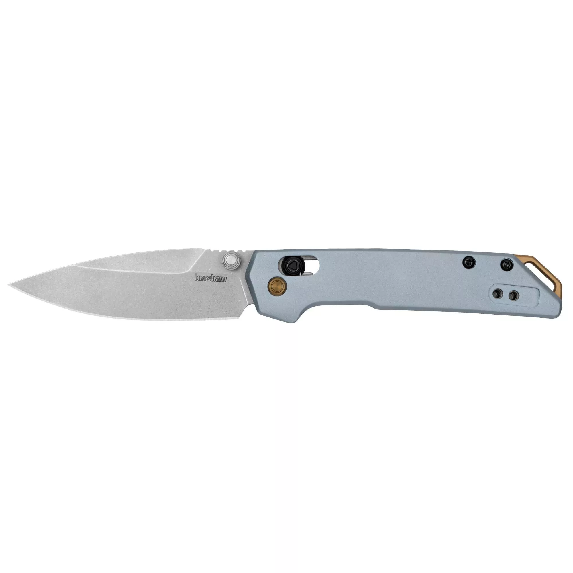 Kershaw Mini Iridium Folding Knife Silver Blade 3" Blue Handle