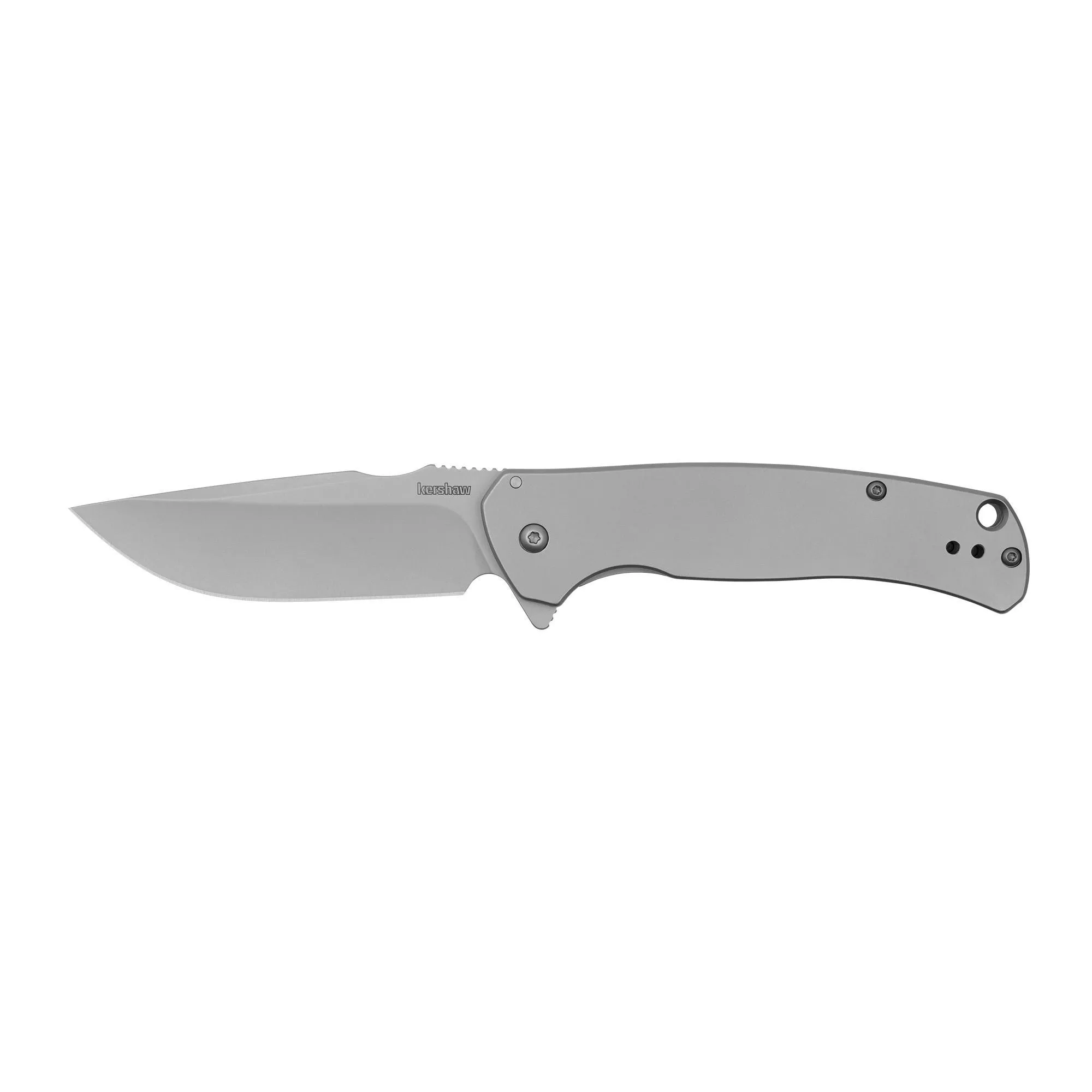 Kershaw SCOUR Folding Knife Silver Blade 3.3" Bead-Blasted Silver Handle
