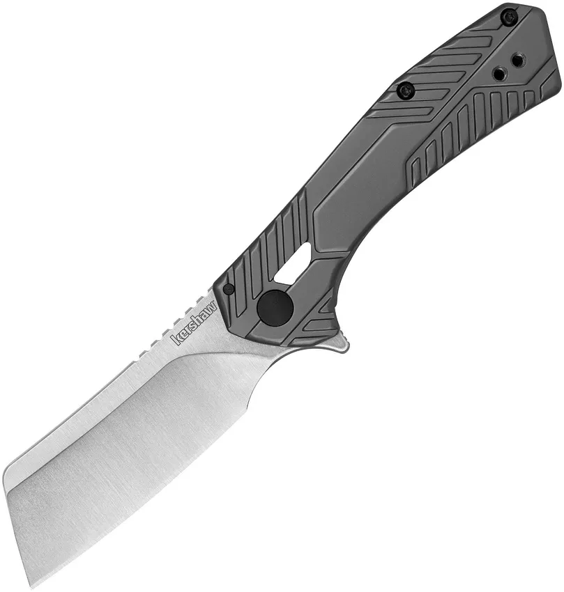 Kershaw Static Frame Lock Knife Gray Stainless Handle Sheepsfoot Blade 3445