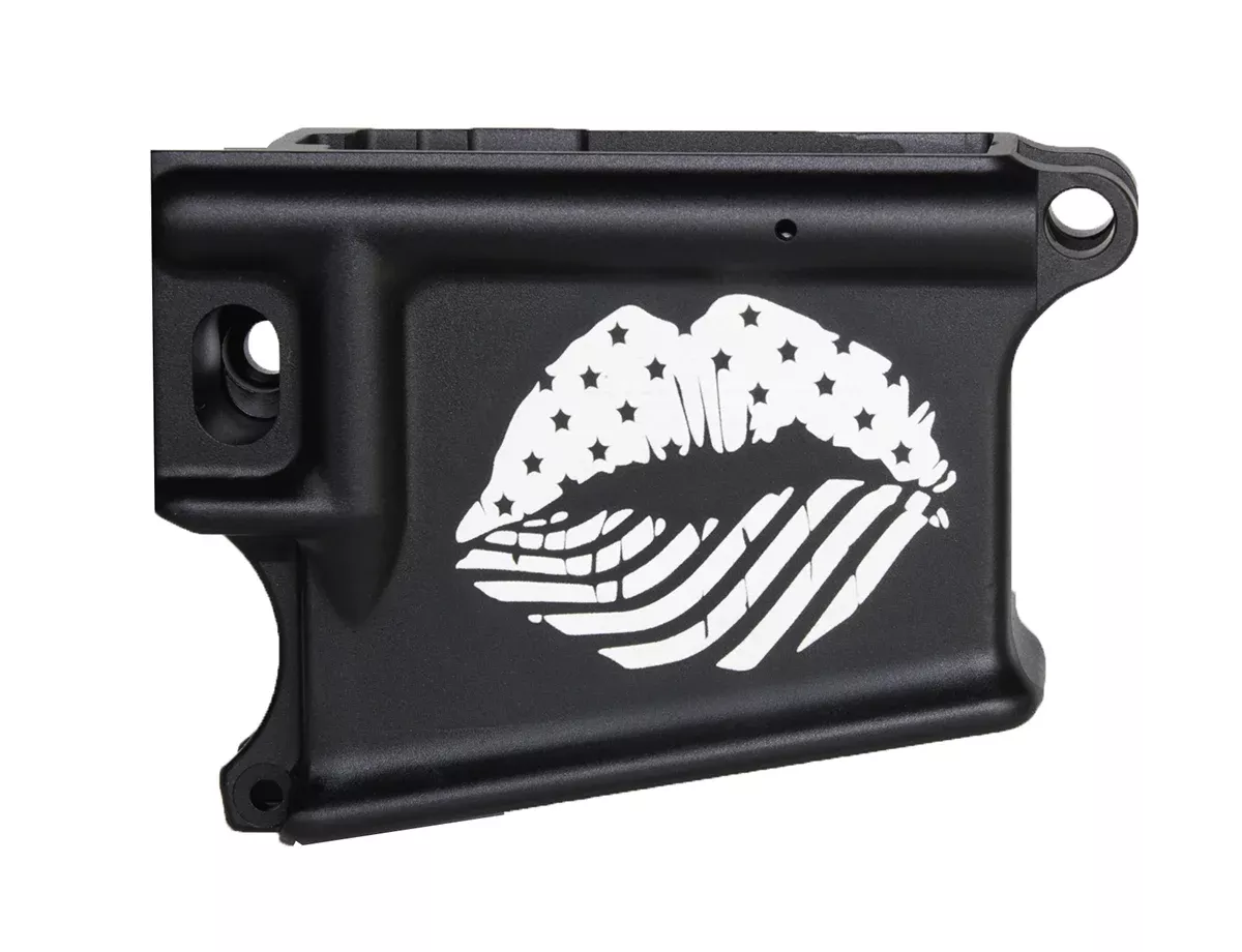 Laser Engraved Lips with American Flag Lower Receiver