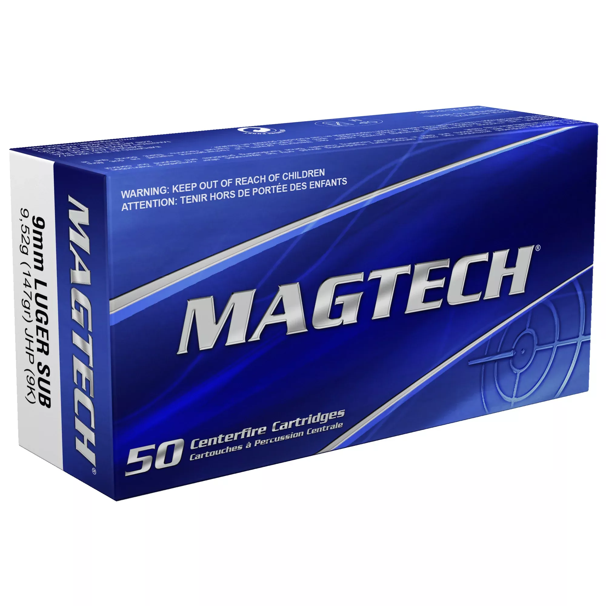 Magtech 9mm 147gr JHP Subsonic – 50 Rounds