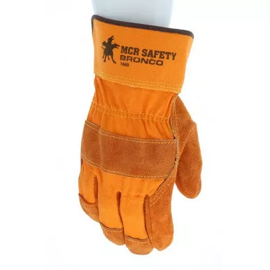 MCR Safety 1680 Sidekick A Select Side Split Leather Palm Work Gloves w/ 2.5" Rubberized Cuff