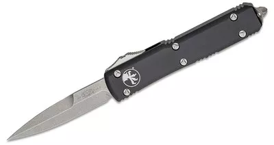 Microtech 120-10 Ultratech Stonewashed, Black Handle