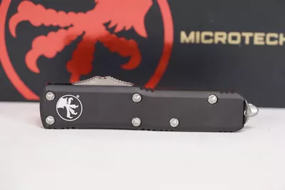 Microtech 231-11 UTX-85 Stonewashed, Black Aluminum Handles