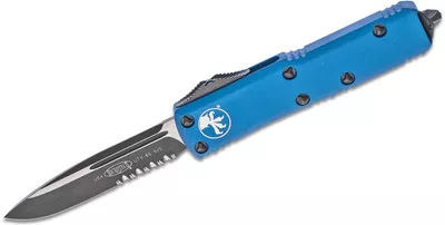 Microtech 231-2BL UTX-85 Black Drop Point Combo, BLU Handles