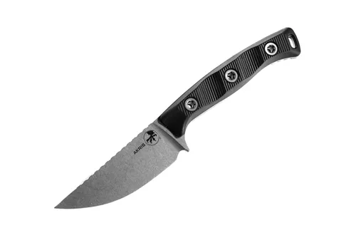 Microtech Akris - Black G-10 Handle - Stonewash Standard - Tan Kydex Sheath