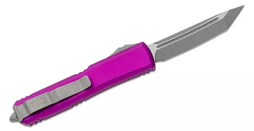 Microtech Ultratech S/E - Apocalyptic Tanto Plain Blade - Violet Aluminum Handles