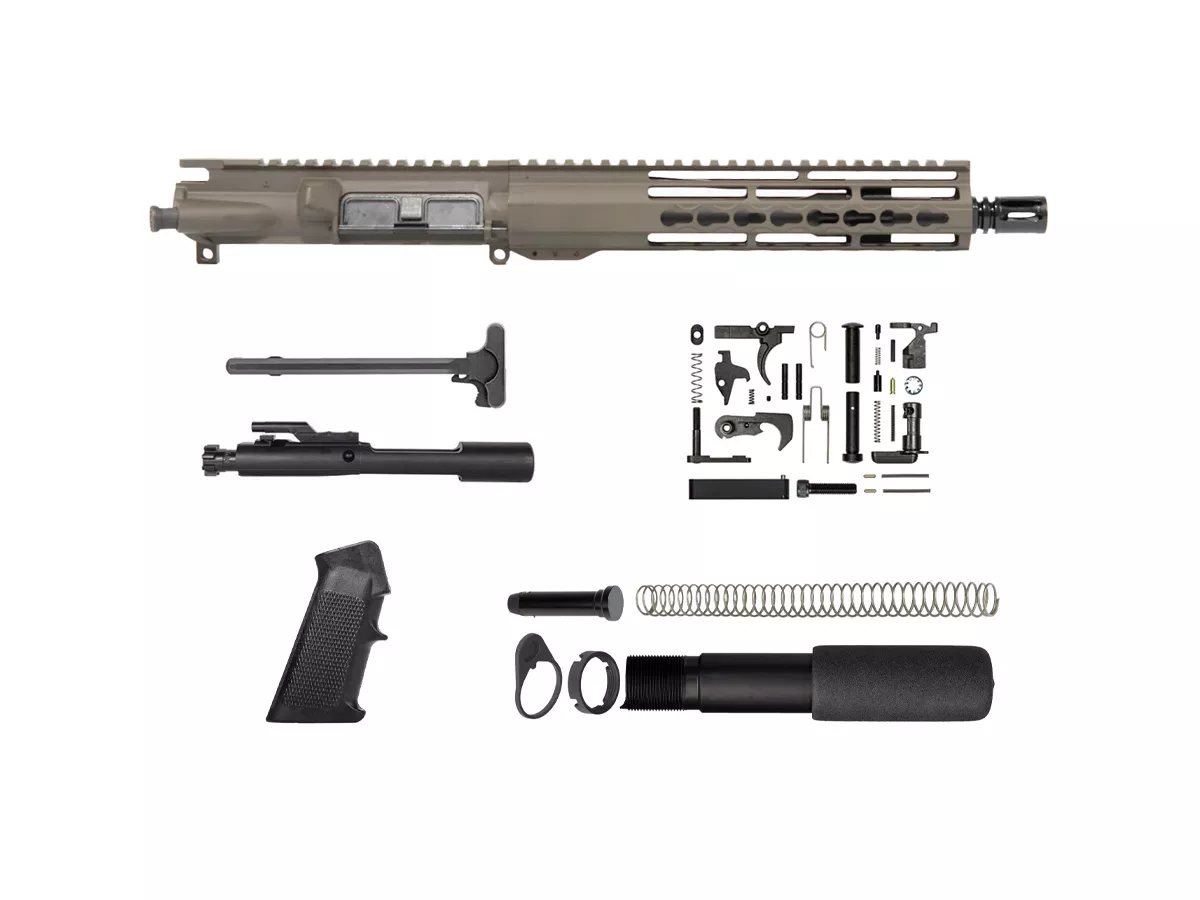 OD Green 10.5″ AR-15 Pistol Kit 10″ Riveted Keymod