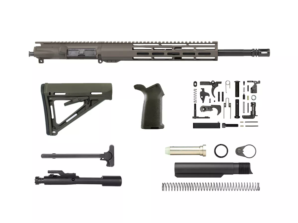 OD Green 16″ AR-15 Rifle Kit 12″ Window M-LOK