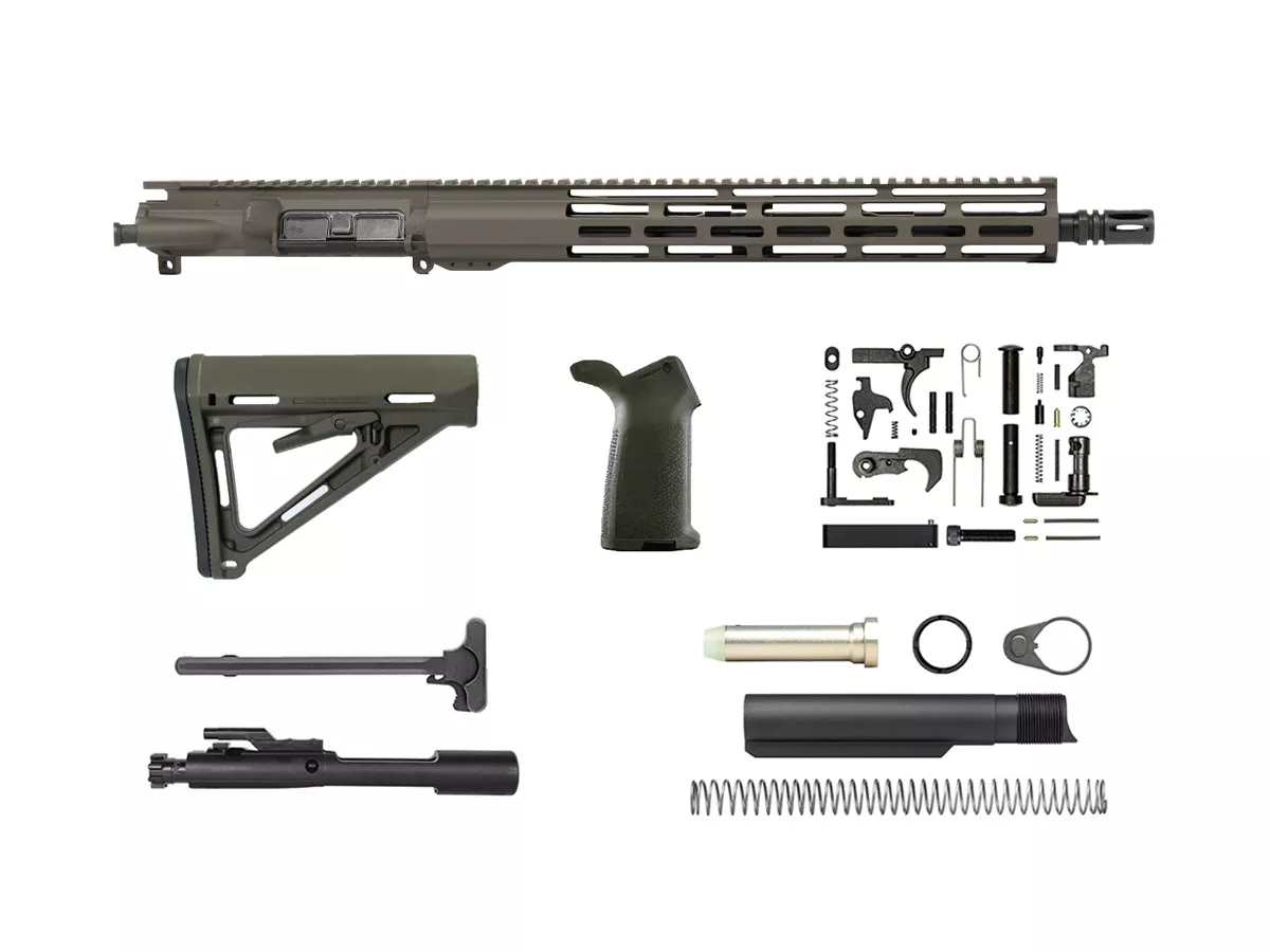 OD Green 16″ AR-15 Rifle Kit 15″ Window M-LOK