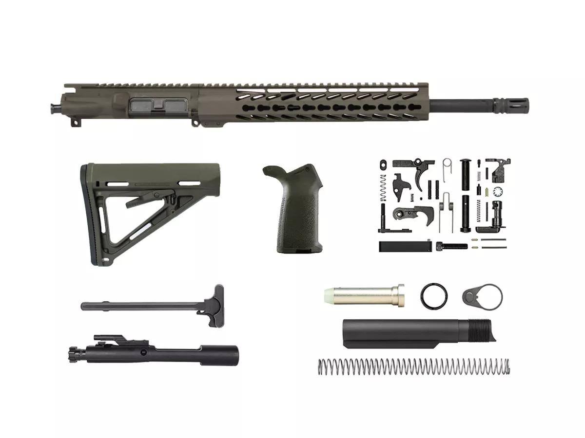 OD Green 16″ Rifle Kit 5.56 12″ Keymod