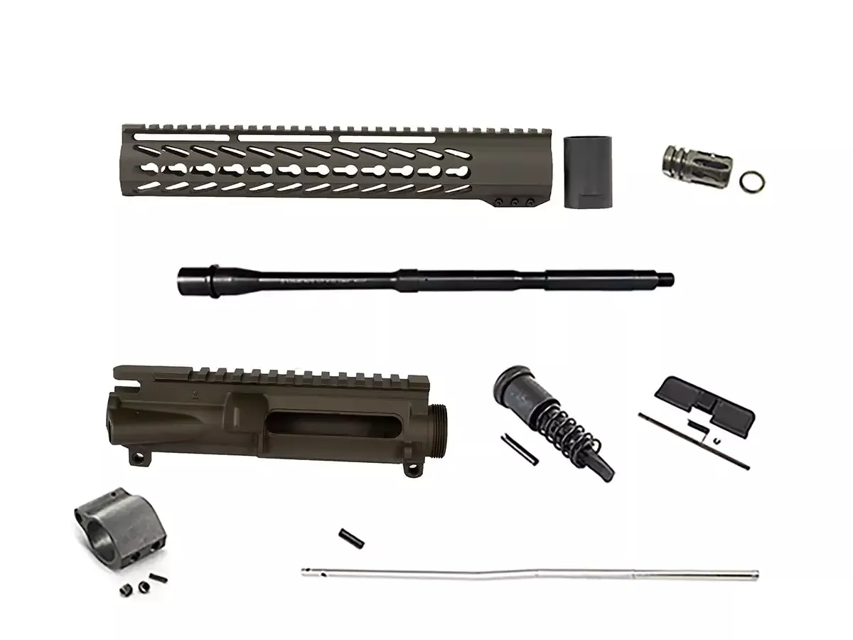 OD Green 16″ Unassembled Upper Build Kit – 12″ Keymod