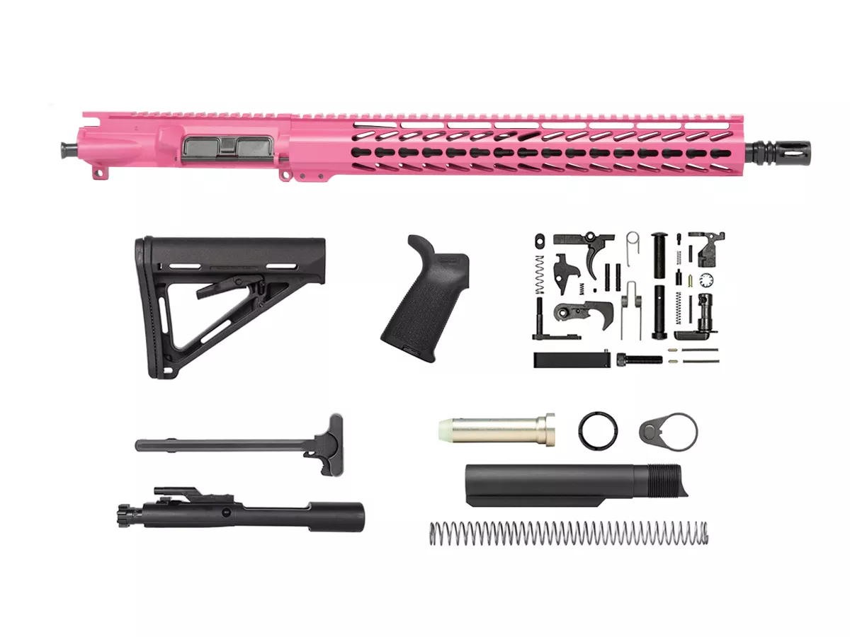 Pink 16″ Rifle Kit .300 Blackout with 15″ Keymod