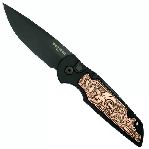 Pro-Tech Limited TR-3.53 Tactical Response 3 Auto Knife Copper Steampunk 154CM Black Blade
