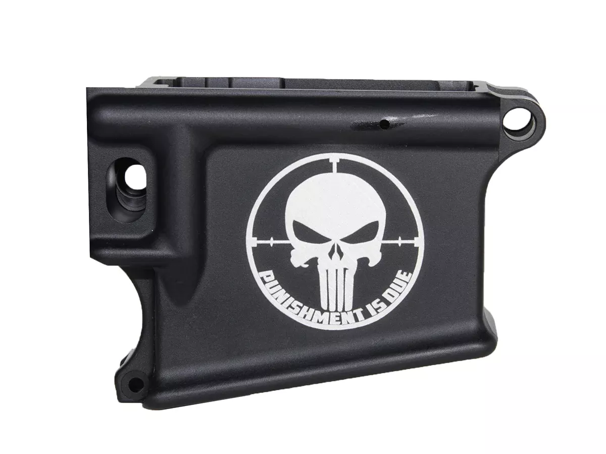 Punisher Skull 80% Lower Receiver | Laser Engraved AR-15