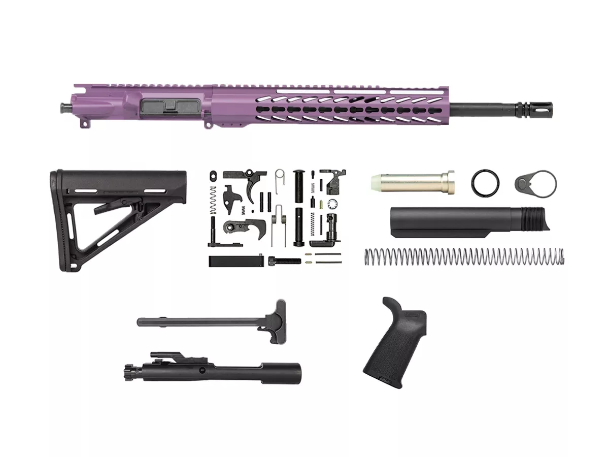 Purple 16″ Rifle Kit 5.56 with 12″ House Made Keymod