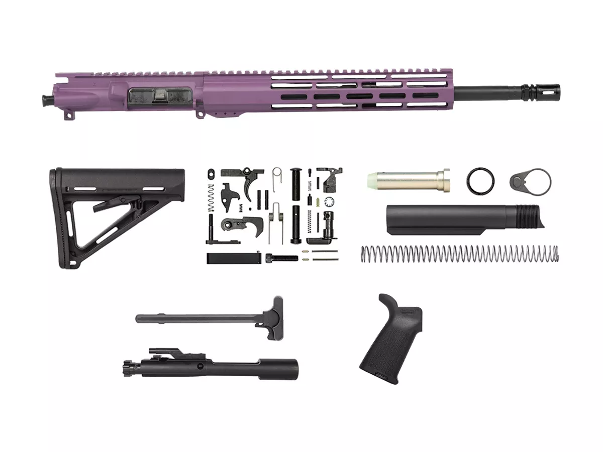 Purple 16″ Rifle Kit 5.56 with 12″ Window M-lok Rail
